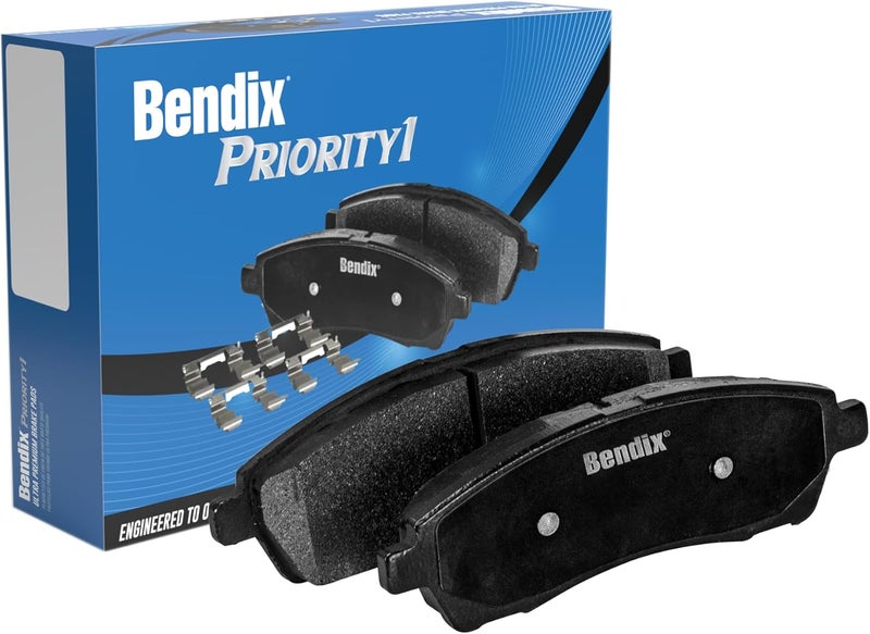 Bendix Priority1 CFM412 Semi-Metallic Front Brake Pads for Select Models Aston Martin DB7, Chevrolet Camaro, Corvette, Ford Mustang, Panoz AIV Roadster, Esperante, Pontiac Firebird, Shelby Series 1 - Image 1